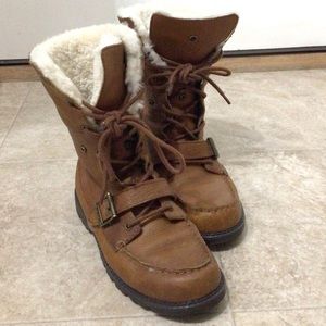 Polo by Ralph Lauren Boy’s Leather Shearling Lined Snow Boots